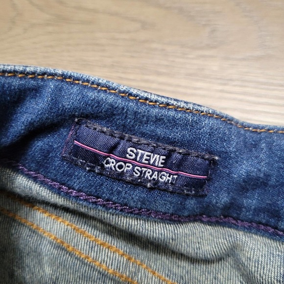 Vigoss Jeans Womens 24 Blue Stevie Crop Straight Distressed Thick Stitch 24x26 - Picture 5 of 11